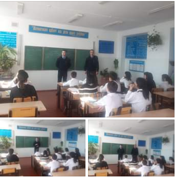 Қауіпсіздік сабақтары 2023 жылдың 20 ақпан күндері құқық бұзушылықтың және қауіпсіздіктің алдын алу мақсатында 1-11 сынып аралығында қауіпсіздік сабақтары жүргізілді.